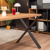 stół dębowy z czarnymi nogami X