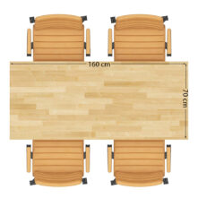 Stół industrialny x-loft 160x70 cm