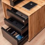 biurko dla dwóch osób z szufladami