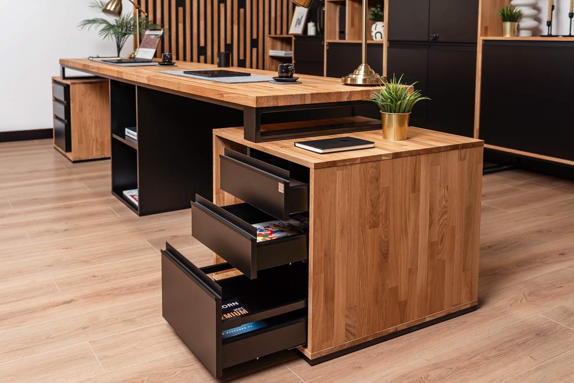 biurko-podwojne-z-kontenerem-biurowym biurko podwójne z kontenerem biurowym