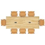 Stół konferencyjny z drewnianym blatem 270x100