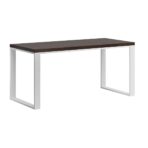 białe biurko z hebanem