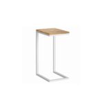 biały stolik pomocniczy na laptop