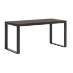 Ergonomischer Schreibtisch aus Massivholz, schwarz 160x70