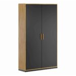 Aktenschrank aus Holz, Karton und Metall. Breite 90cm