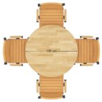 Okrągły stół z drewnianym blatem 100 cm