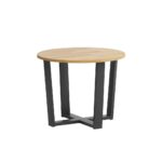 Runder Couchtisch mit Holzplatte