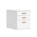 Mobiler Sockel mit Schubladen weiß. Schreibtischsockel