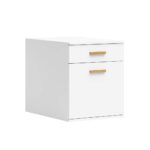 Weißer Schreibtischschrank mit Schublade und Regal für Akten