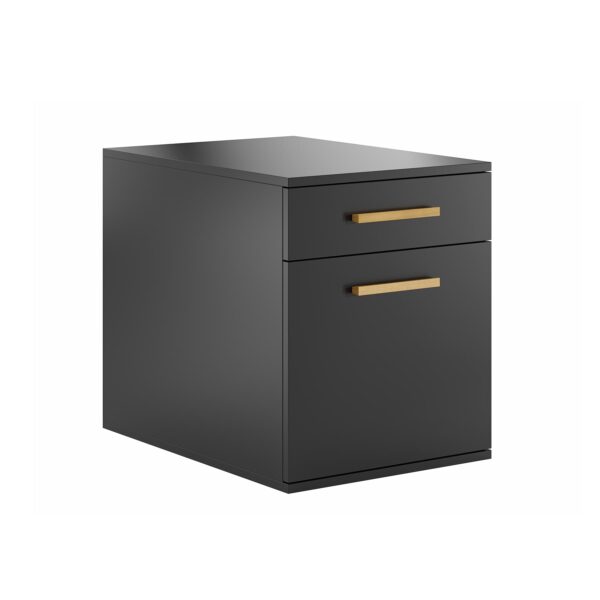 Schreibtischschrank schwarz mit Schublade
