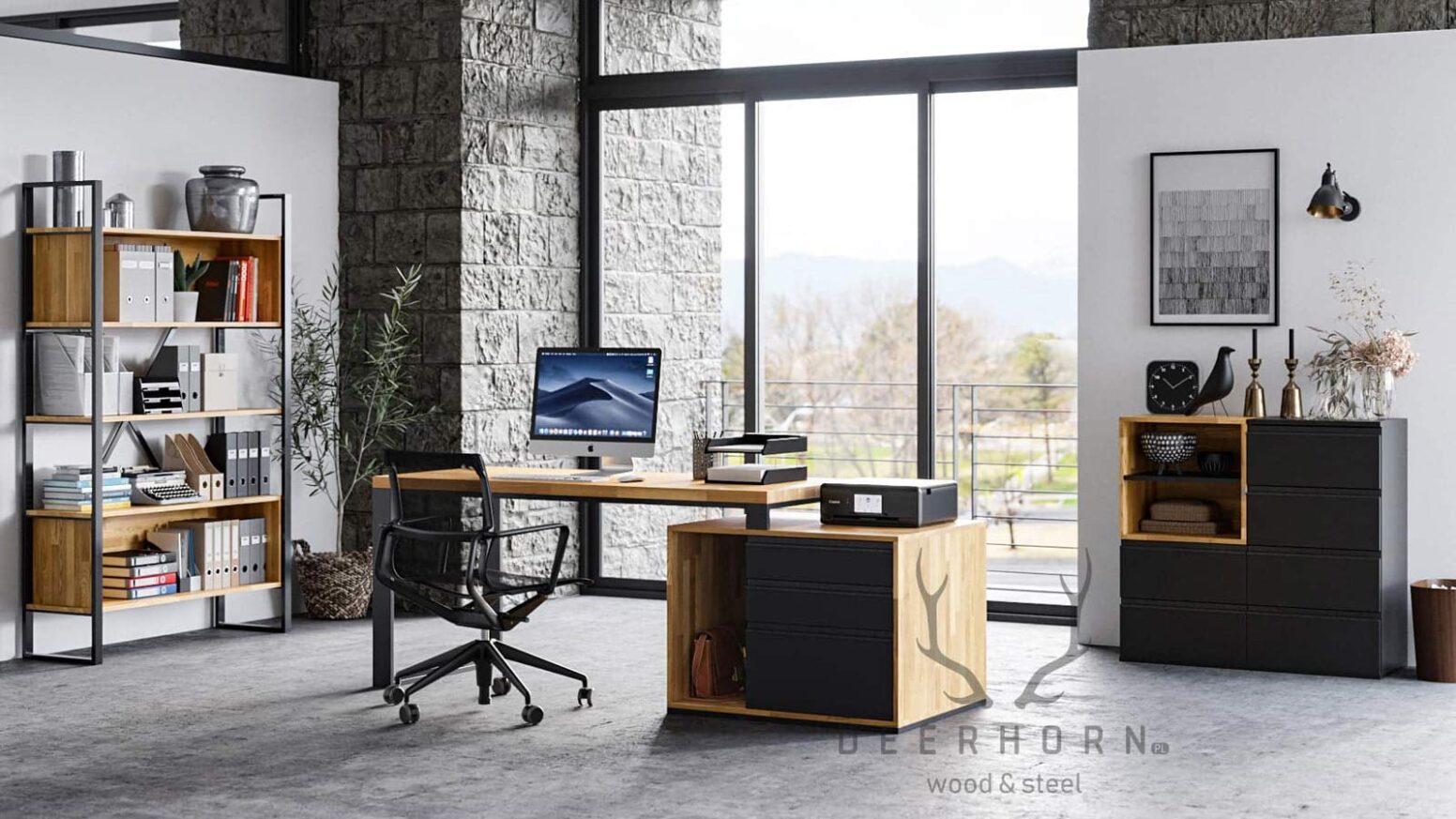 Schreibtisch im Loft-Stil Büro im Loft-Stil