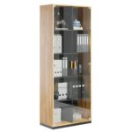 Glasvitrine aus Holz für Büro und Arbeitszimmer. Breite 80cm