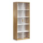 Weiße Loft-Vitrine aus Glas und Holz