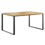 Doppelter Schreibtisch mit Holzplatte 160x100cm
