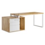 weißer Schreibtisch mit Schubladen