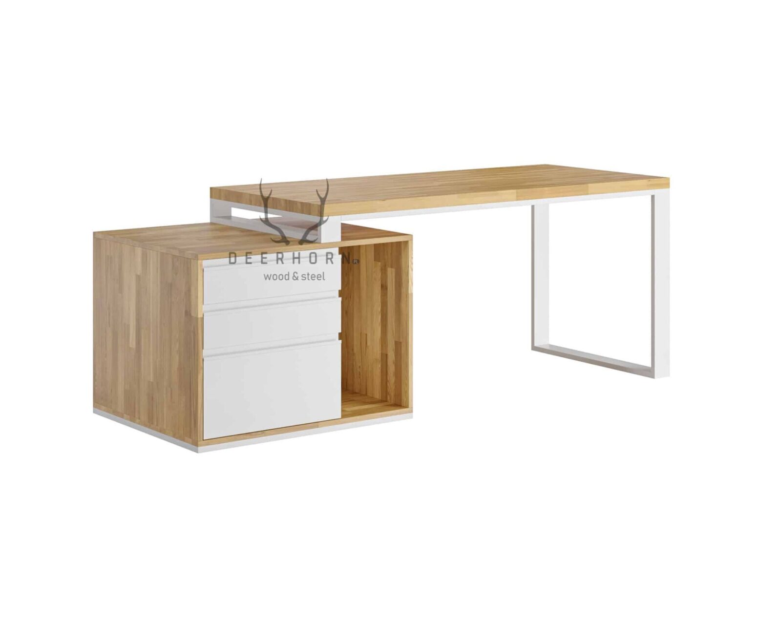 weißer Schreibtisch mit Schubladen