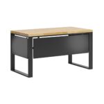 Loft Schreibtisch 140x70cm mit Holzplatte und Blenden