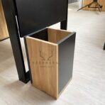 kosz na śmieci z drewna