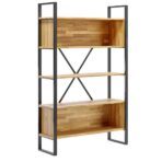 Bücherregal aus Holz und Metall