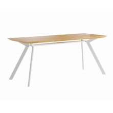 weißer Schreibtisch mit Holzplatte