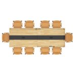 Stół konferencyjny z drewnianym blatem 320x110 cm z otworami w blacie