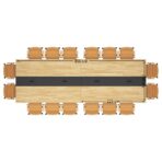 Stół konferencyjny z drewnianym blatem 450x150 cm z otworami na kable