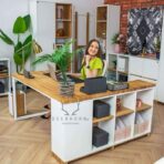 2-in-1 Bücherregal Schreibtisch