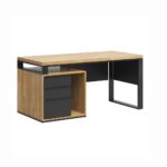 Schreibtisch mit Holzplatte "loft office plus" Kurz