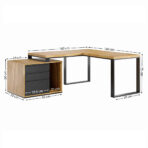 biurko z kontenerkiem do pracy w domu i biurze