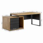 biurko z kontenerkiem 160 cm, lewe