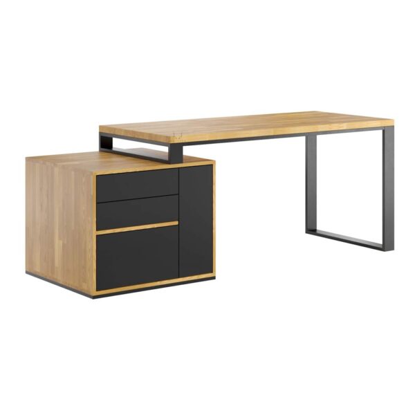 Loft-Schreibtisch mit Holzplatte