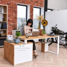 femininer weißer Loft-Schreibtisch