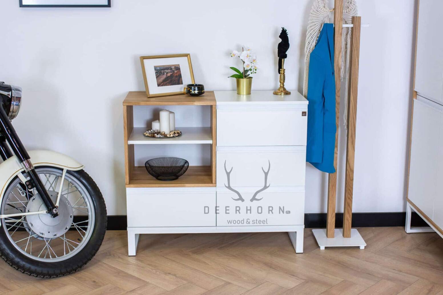 Modischer_Weißer_Schrank trendige weiße Kommode