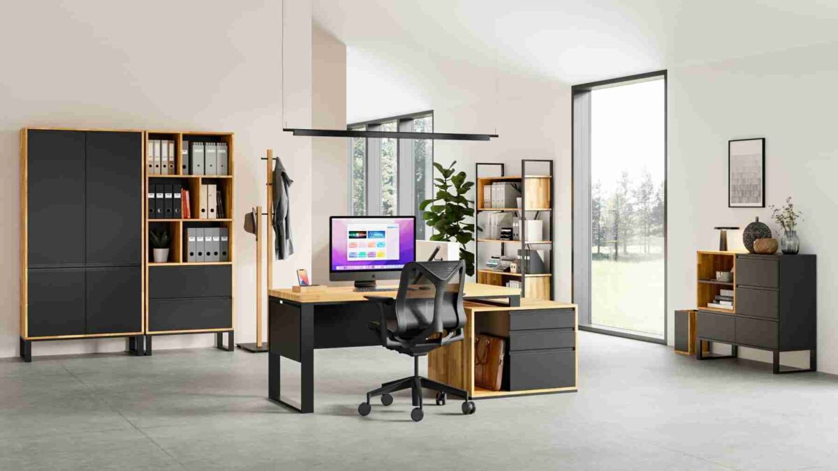 Loft-Büro plus Schreibtisch von Deerhorn. Premium-Korb kostenlos