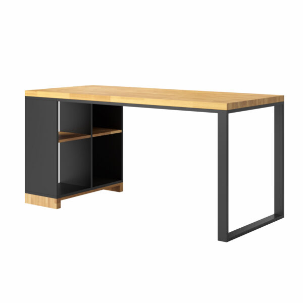 Schreibtisch aus Holz in Schwarz