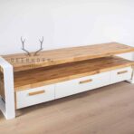 weißer rtv-schrank holz metall