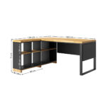 biurko rogowe z osłoną, czarne