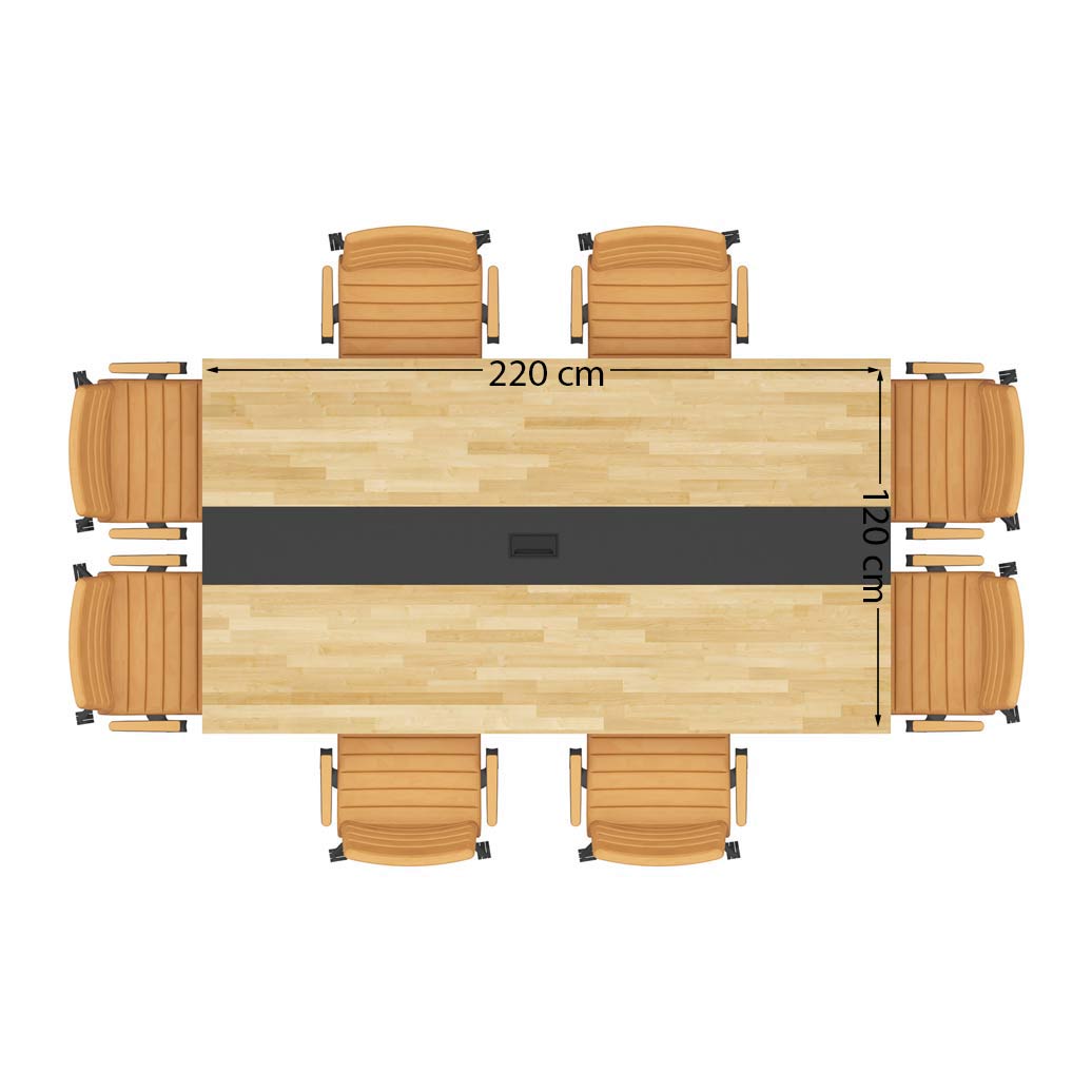 stol-konferencyjny-z-drewnianym-blatem-220x120-cm-z-listwa-po-srodku Stół konferencyjny z drewnianym blatem 220x120 cm z listwą po środku