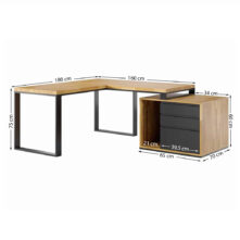 biurko narożne z szufladami