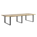 Konferenztisch mit Holzplatte 320x120cm mit Kabellöchern