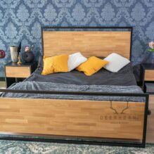 Bett Holz Metall