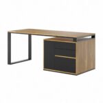 Schreibtisch Holz Metall Loft Büro schlank 160x70 kurz