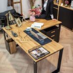 Loft-Schreibtisch mit Rollcontainer