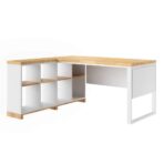 Eckschreibtisch 160 cm weiß mit Schreibtischabdeckung Modern Office