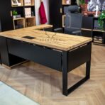 Metallschreibtisch Holz