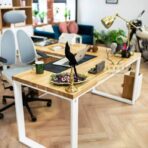 Schreibtisch Holz Metall