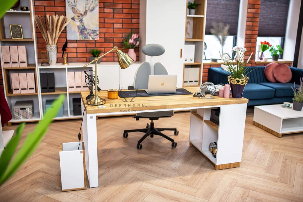 Ökologischer Loft-Schreibtisch skandinavisch für Büro, Arbeitszimmer