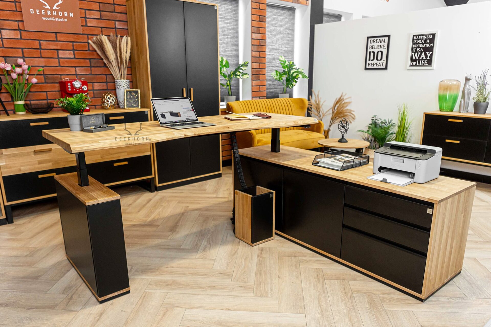 Elektrischer Eckschreibtisch, verstellbar für Büro und Zuhause
