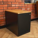 Schreibtischschrank schwarz mit Holz