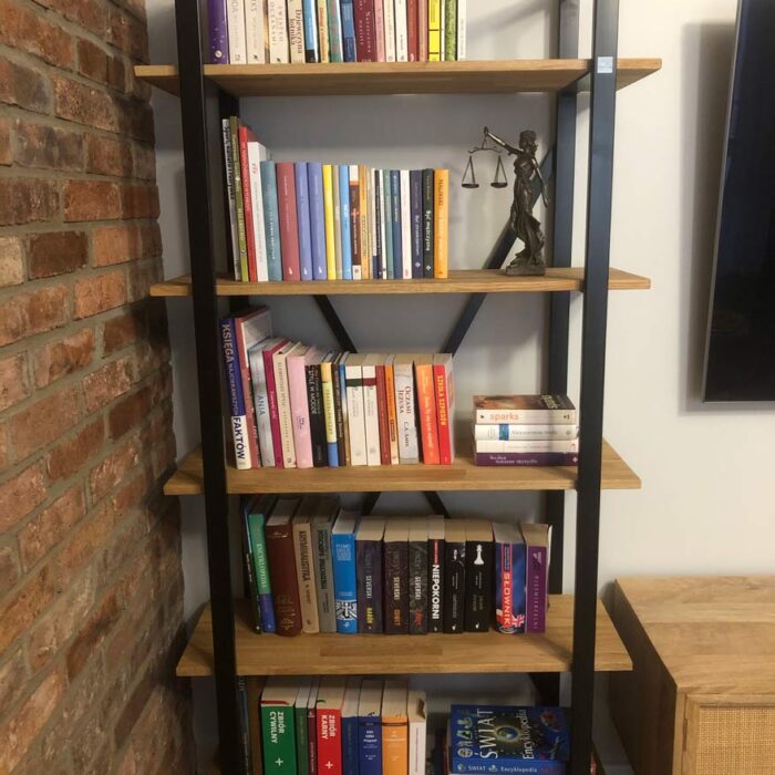 Bücherregal aus Eiche mit fünf Regalen